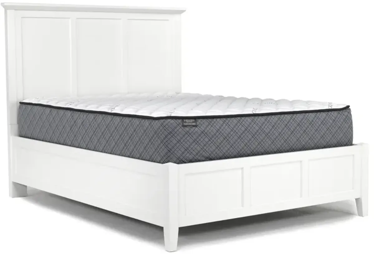 Grace Panel Bed, Dresser, Mirror & Nightstand in Snowfall, Queen