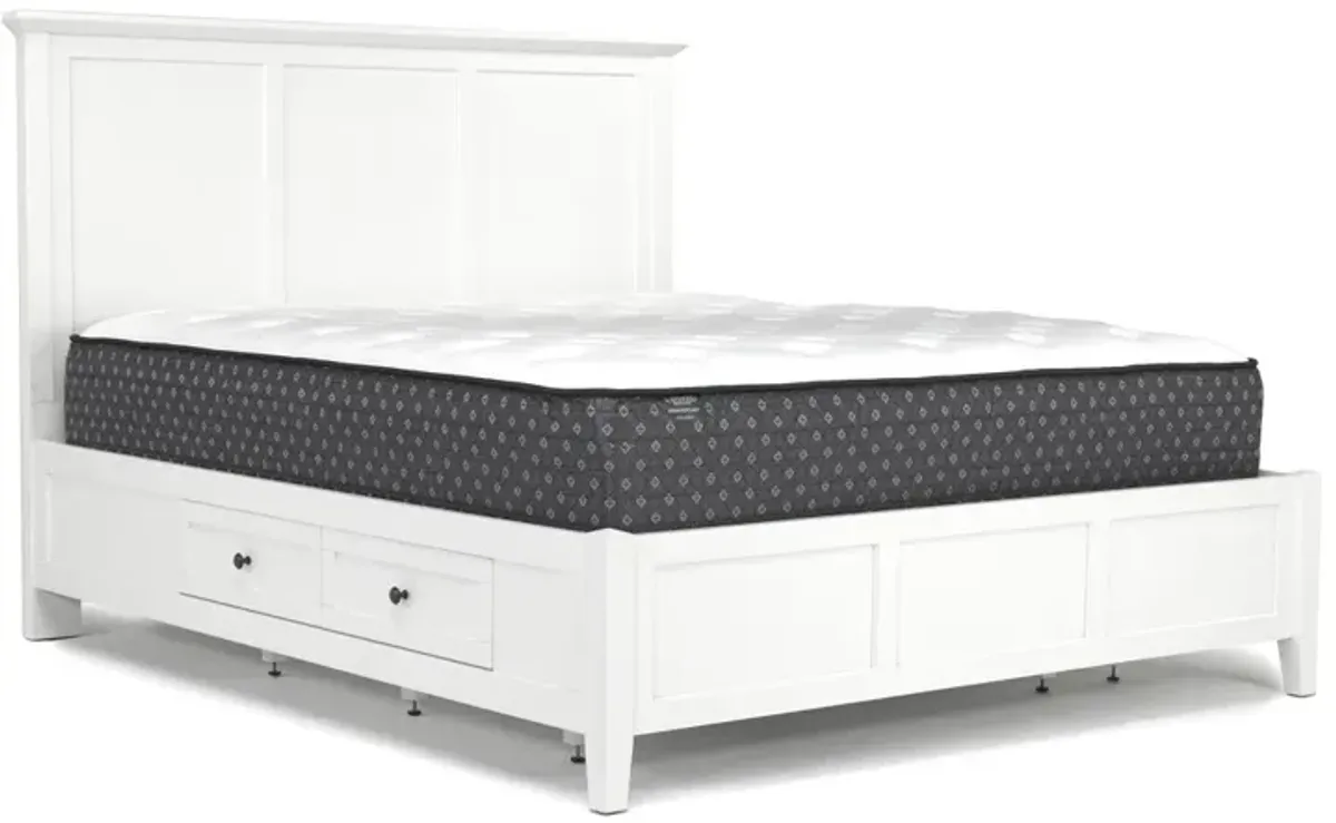 Grace Storage Bed, Dresser, Mirror & Nightstand in Snowfall, CA King