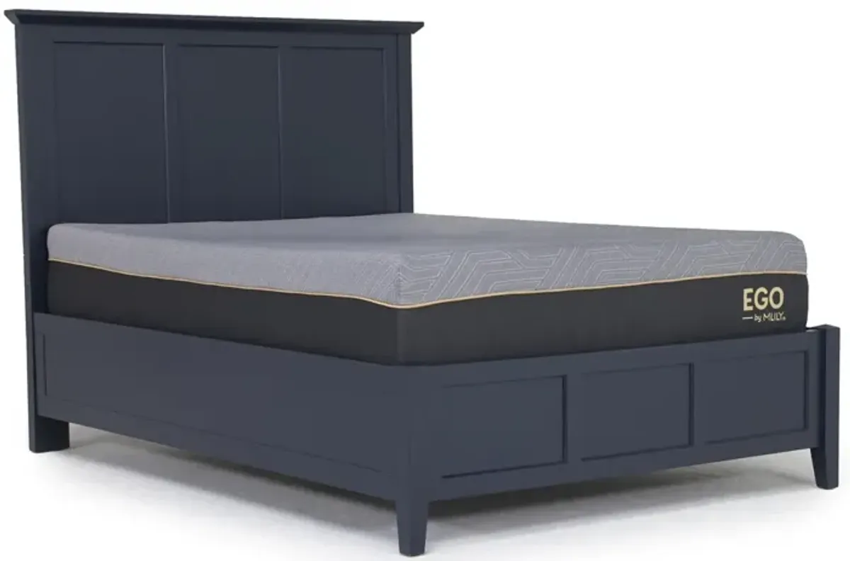 Grace Panel Bed, Dresser, Mirror & Nightstand in Blueberry, Queen