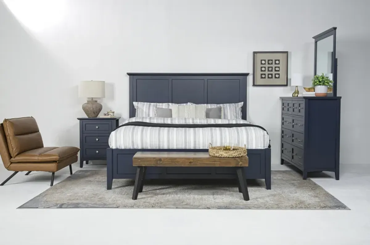 Grace Panel Bed, Dresser & Mirror in Blueberry, CA King