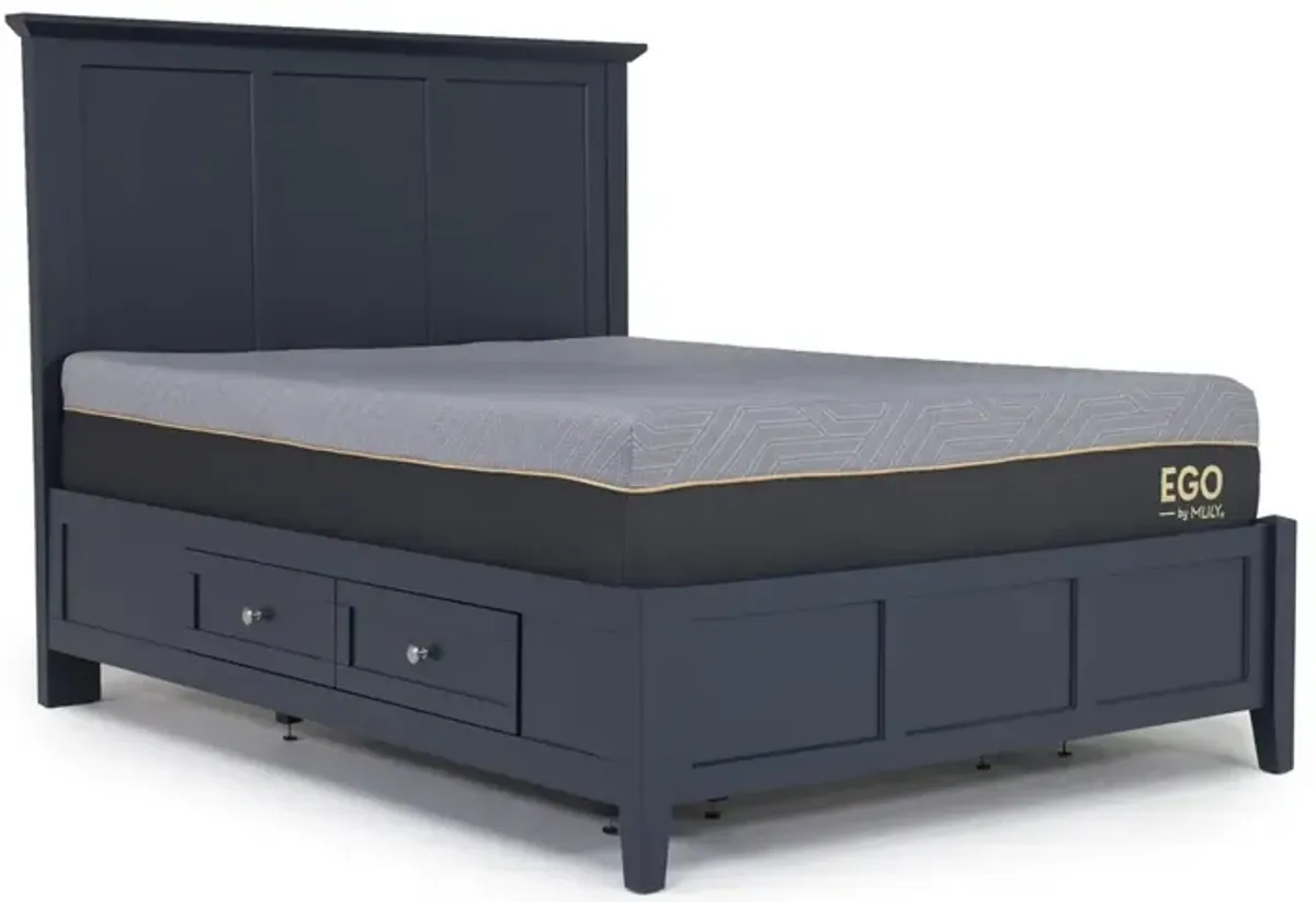 Grace Storage Bed, Dresser & Mirror in Blueberry, Queen