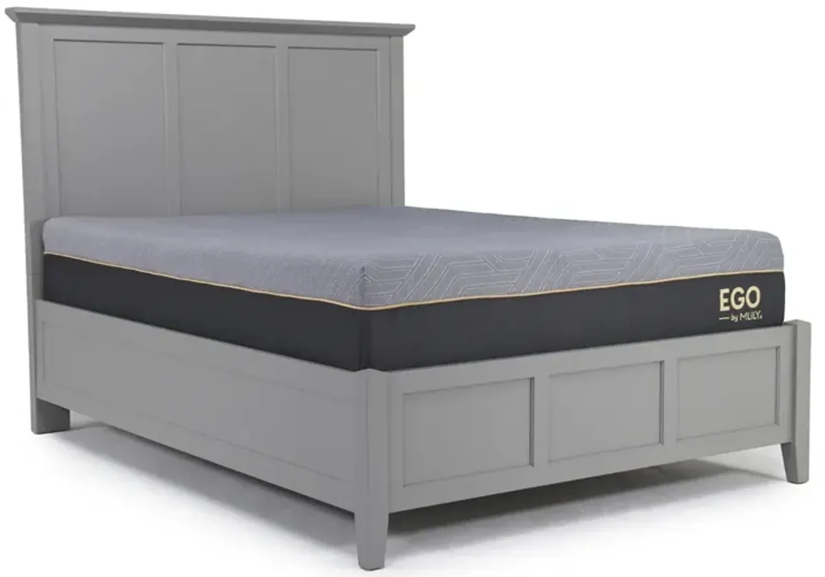 Grace Panel Bed, Dresser & Mirror in Elephant Gray, Queen