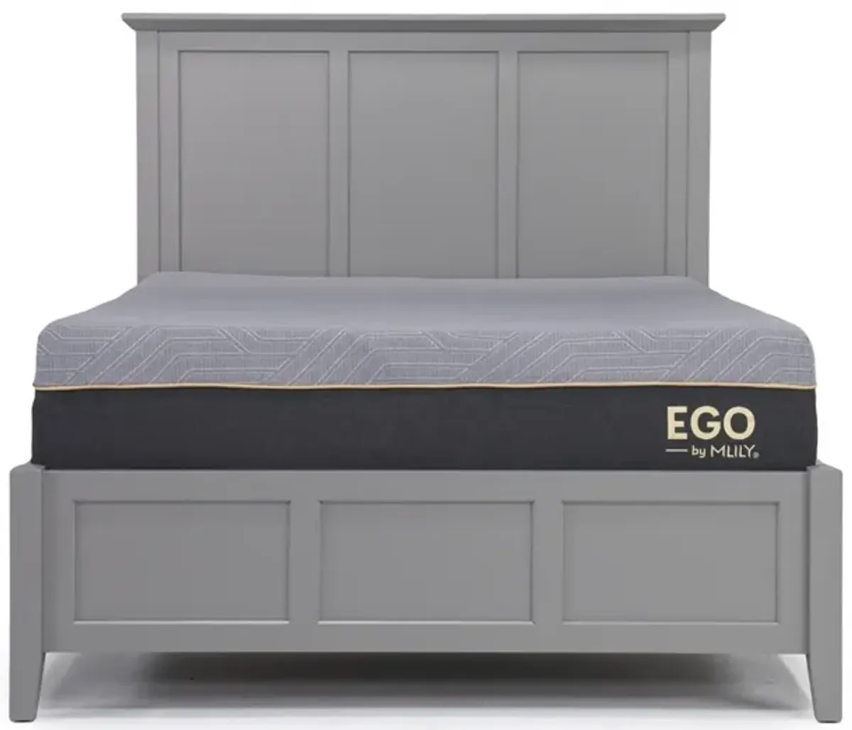 Grace Panel Bed, Dresser & Mirror in Elephant Gray, Queen