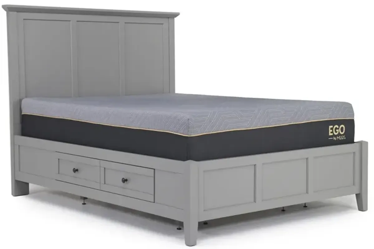 Grace Storage Bed, Dresser & Mirror in Elephant Gray, Queen