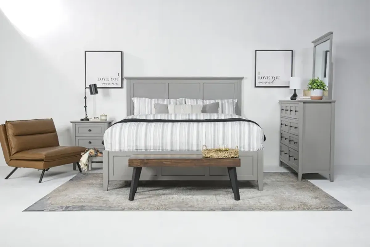 Grace Storage Bed, Dresser & Mirror in Elephant Gray, Eastern King