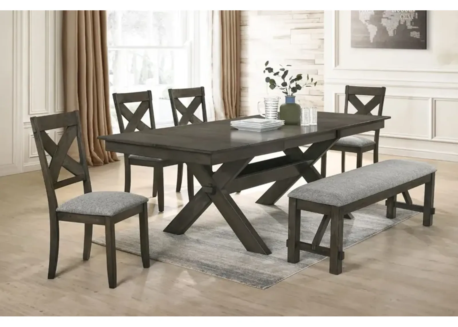 Gulliver Dining Table in Rustic Brown