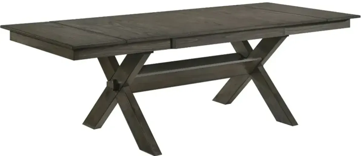 Gulliver Dining Table, 4 Chairs & Bench in Rustic Brown