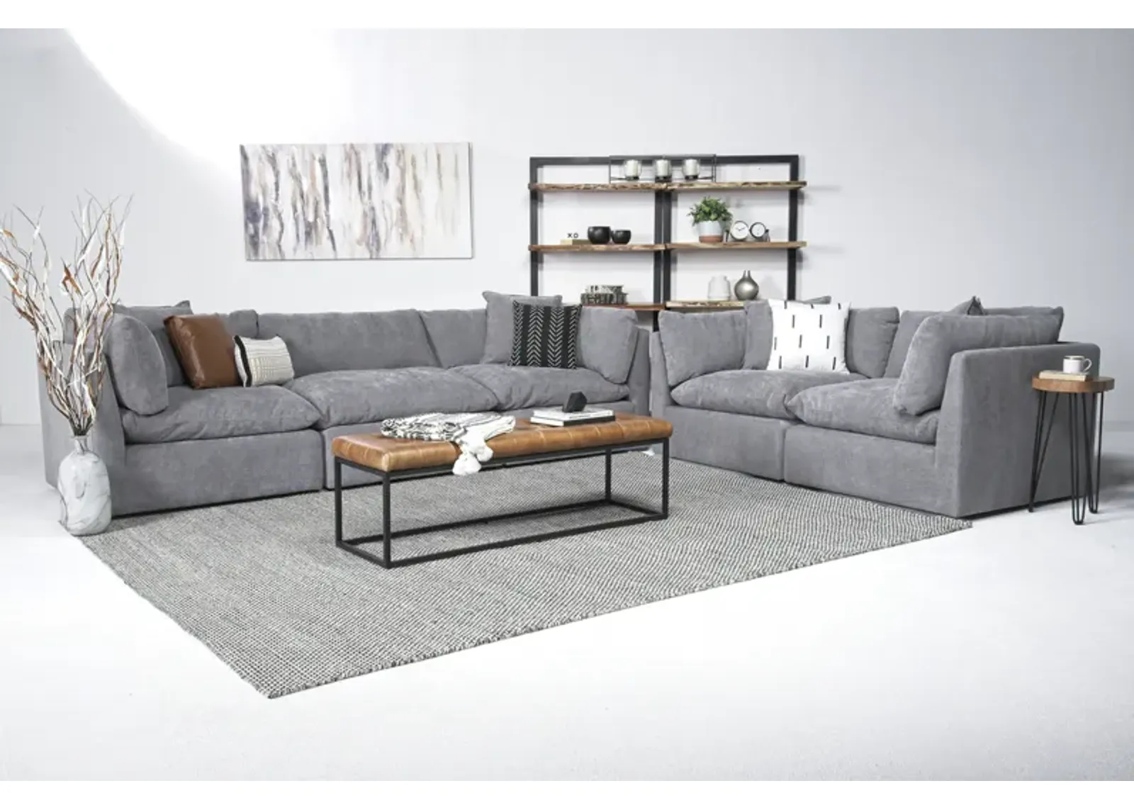 Harrison Sofa & Loveseat in Helio Pewter 100