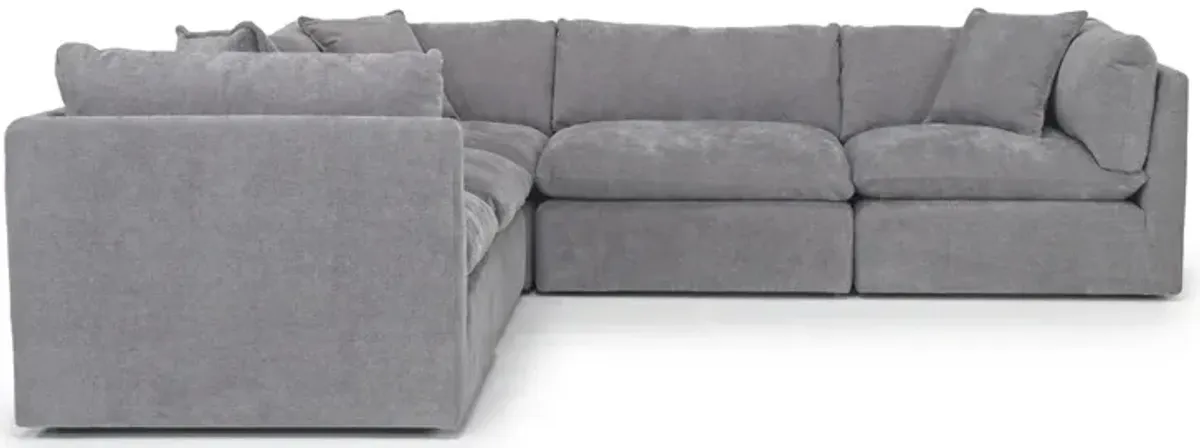 Harrison 5 Piece Sectional in Helio Pewter 100