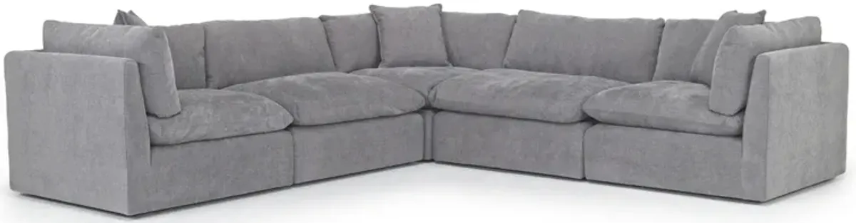 Harrison 5 Piece Sectional in Helio Pewter 100