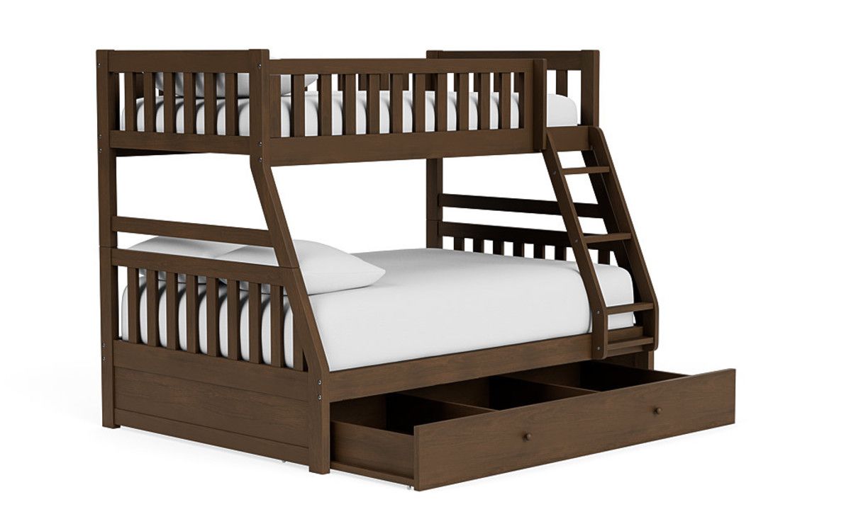 Hayden Bunk Bed w/ Storage Trundle in Espresso, Twin/Full