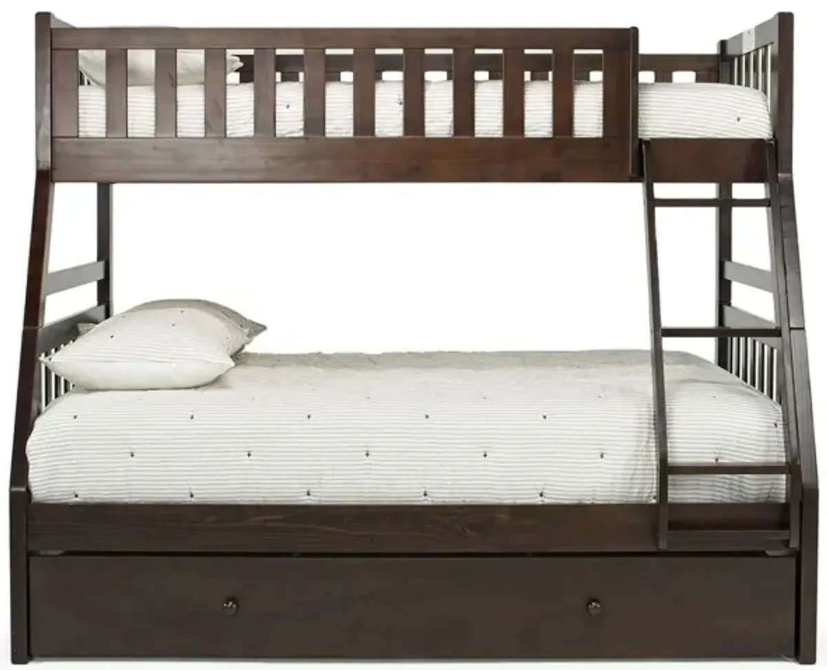 Hayden Bunk Bed w/ Trundle in Espresso, Twin/Full