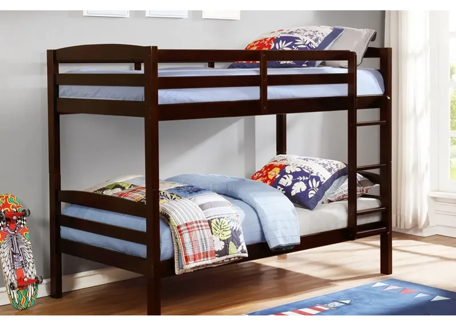 Helena Bunk Bed in Espresso, Twin/Twin