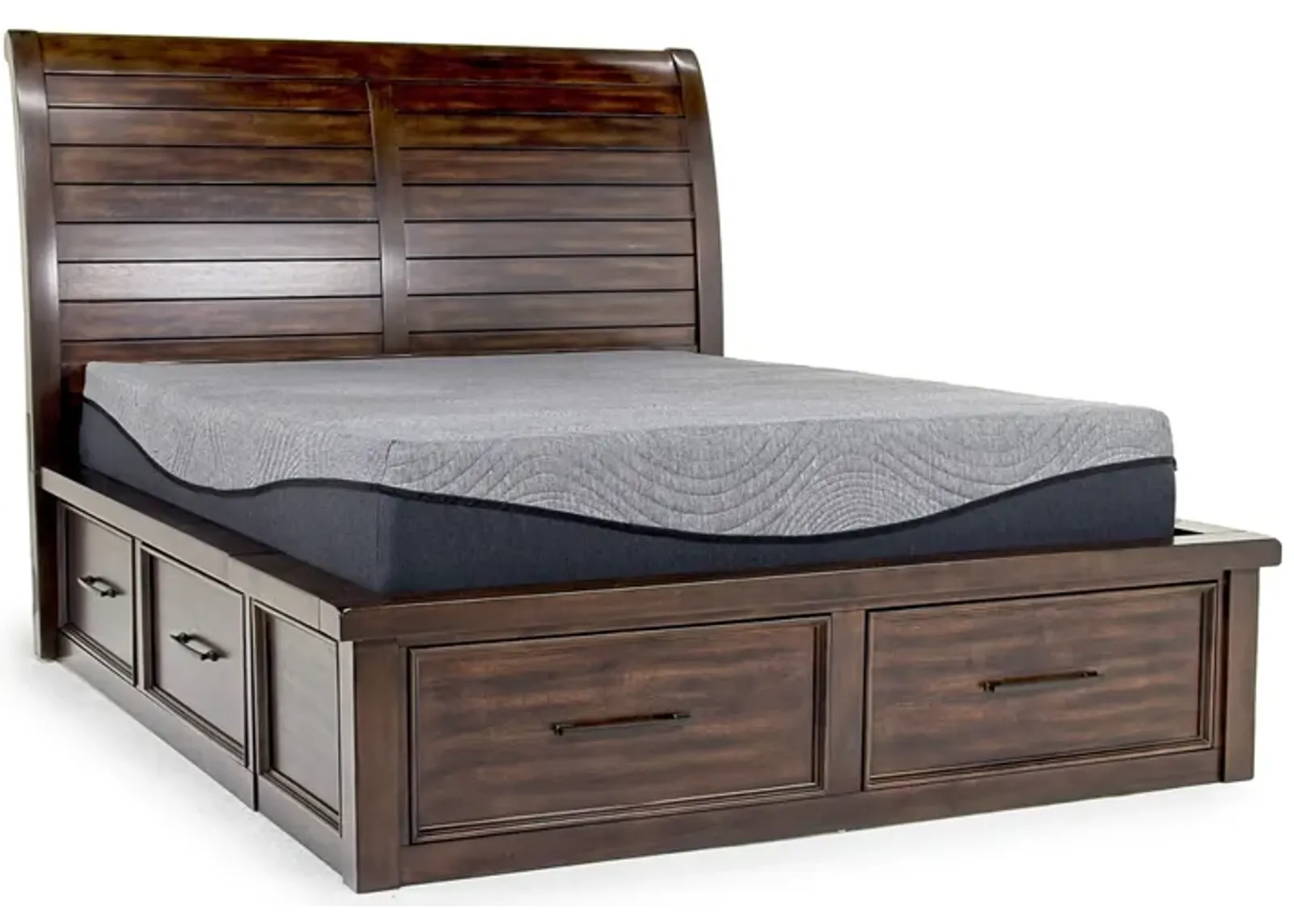 Sonora Sleigh Bed w/ Storage in Espresso, Queen