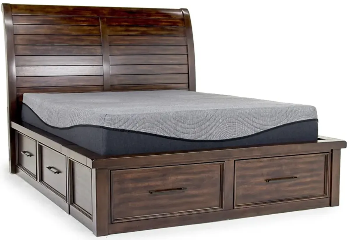 Sonora Sleigh Bed w/ Storage in Espresso, Queen