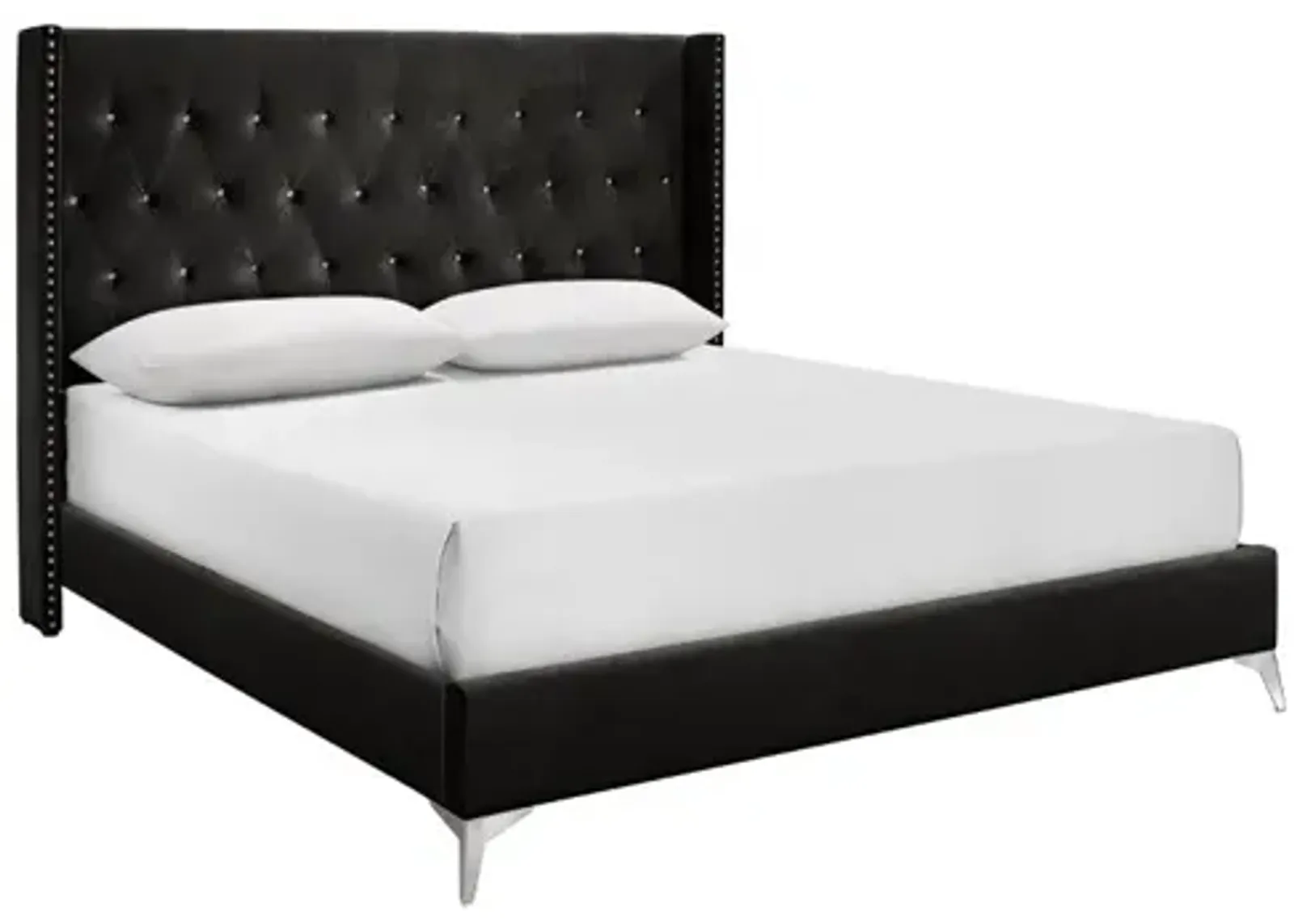 Huxley Panel Bed in Black, Queen