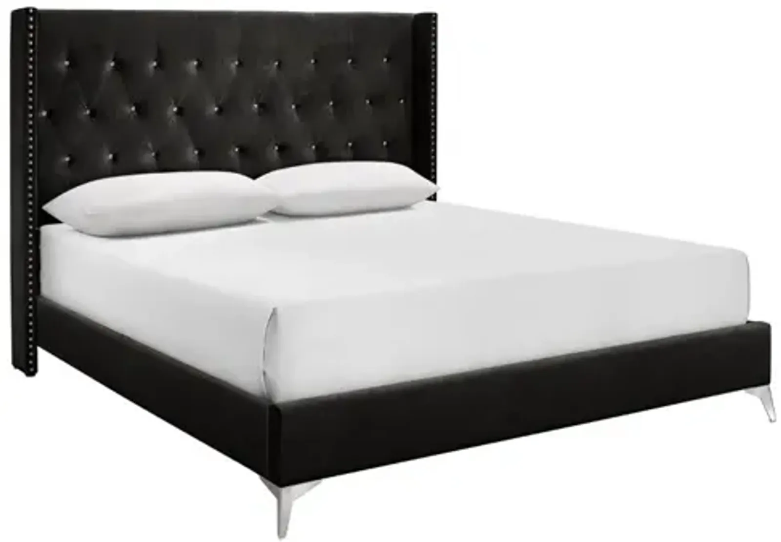 Huxley Panel Bed in Black, Queen