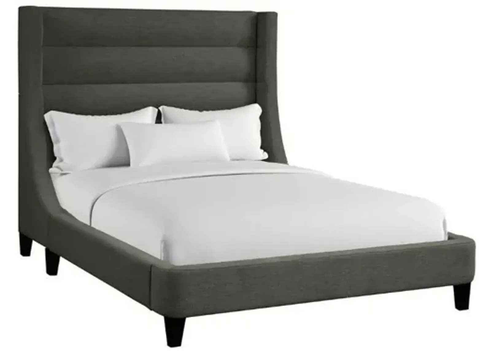 Jacob Upholstered Panel Bed in Dark Gray, Eastern King