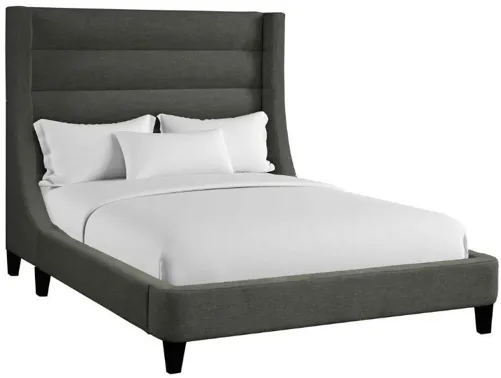 Jacob Upholstered Panel Bed in Dark Gray, Eastern King