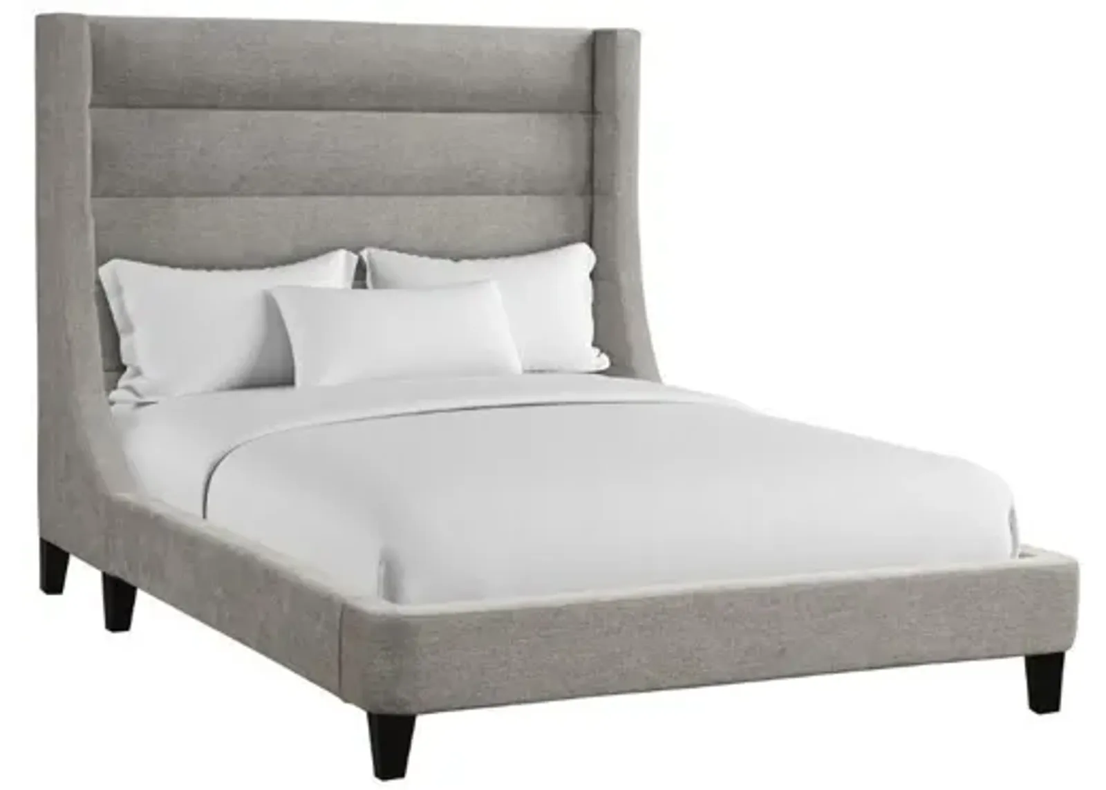 Jacob Upholstered Panel Bed in Light Gray, Eastern King