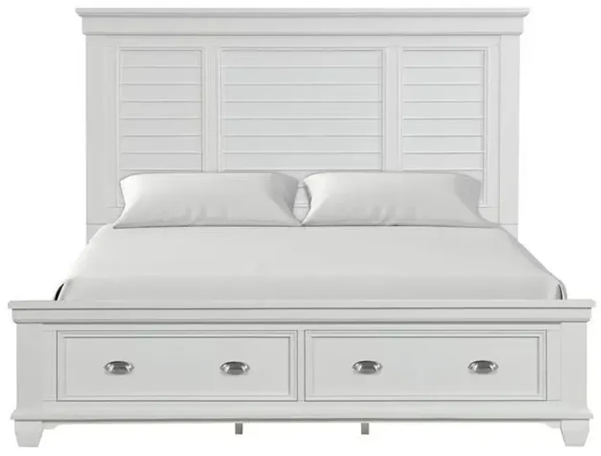 Jamestown Storage Bed in White, CA King