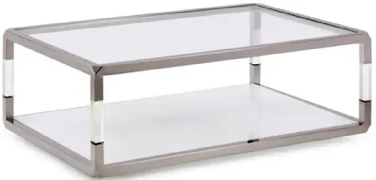 Jasper Coffee Table in Glass/Stainless Steel