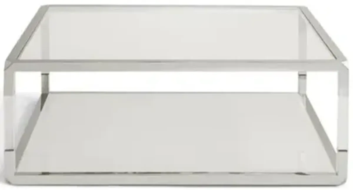 Jasper Square Coffee Table in Glass/Stainless Steel