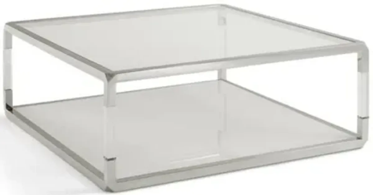 Jasper Square Coffee Table in Glass/Stainless Steel 