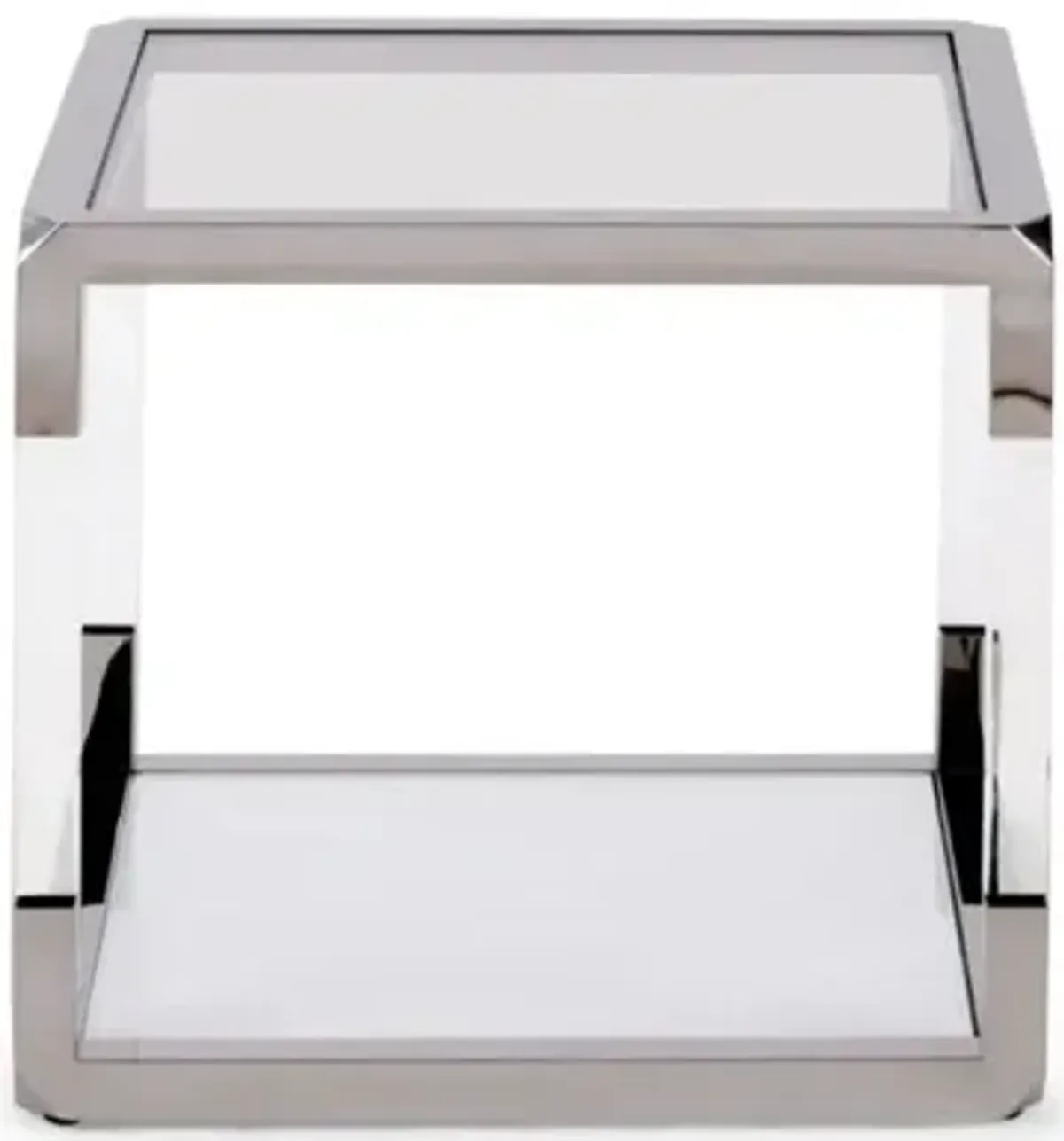 Jasper End Table in Glass/Stainless Steel