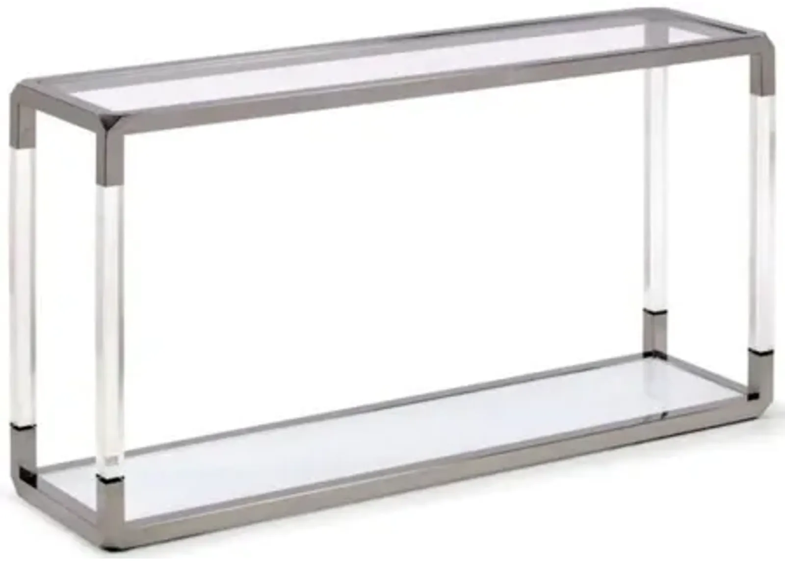 Jasper Console Table in Glass/Stainless Steel