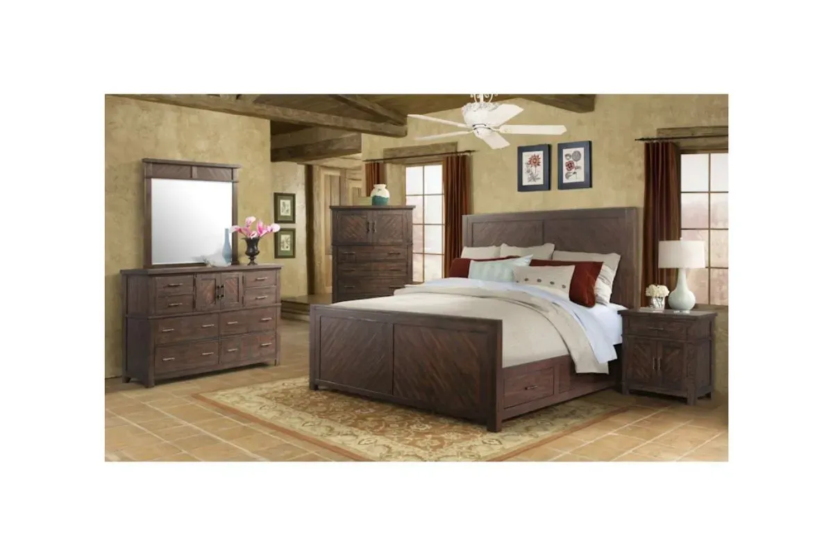 Jax Storage Bed in Cherry, Queen