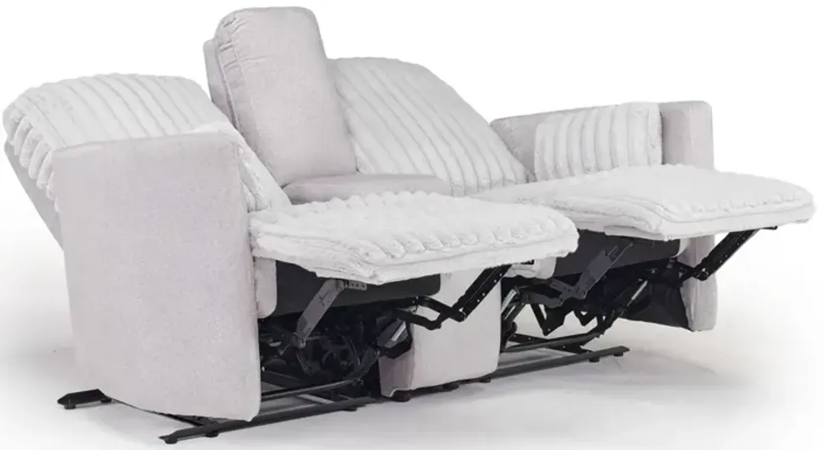 Jessica Reclining Console Loveseat in Presley Fog/Charlotte Mist