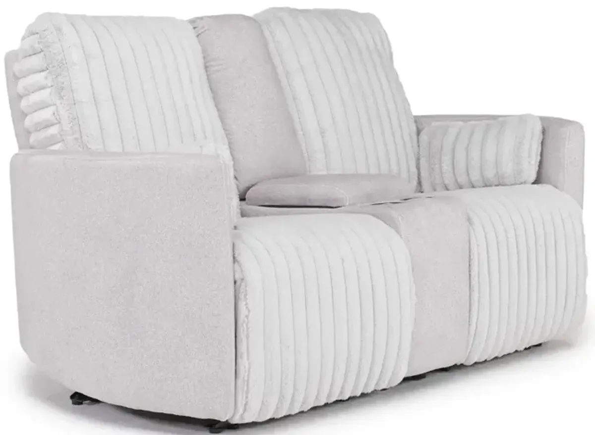 Jessica Reclining Console Loveseat in Presley Fog/Charlotte Mist