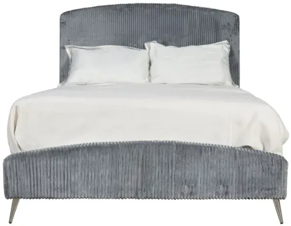 Kailani Upholstered Panel Bed in Gray, Queen