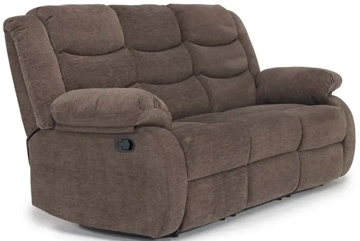 Kelsey Reclining Sofa & Loveseat in Brown