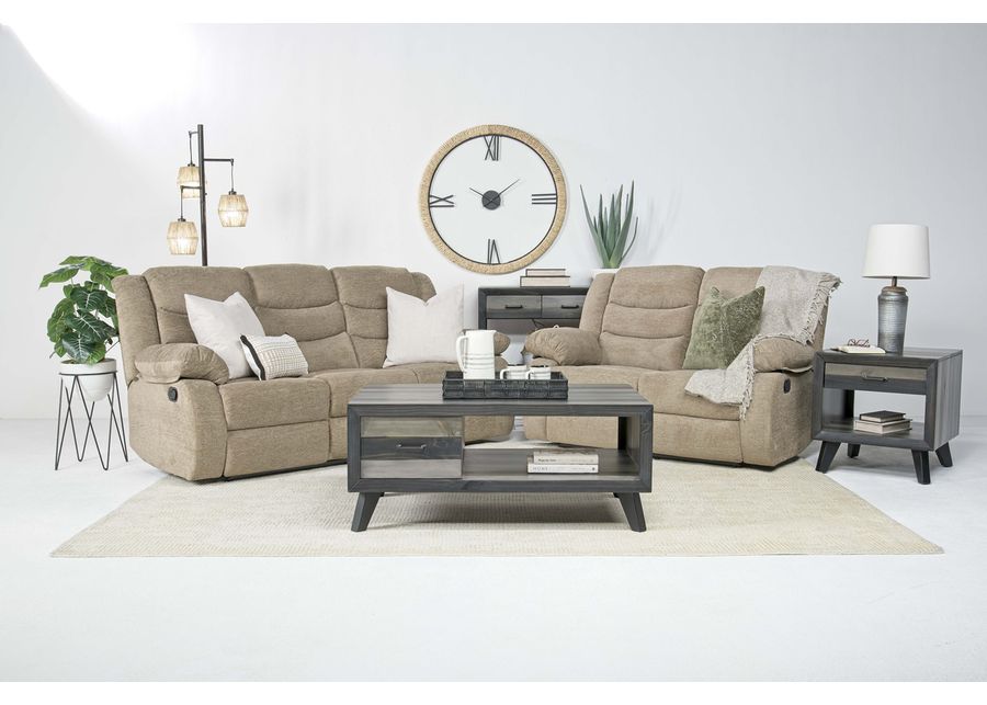 Kelsey Reclining Sofa & Loveseat in Light Brown