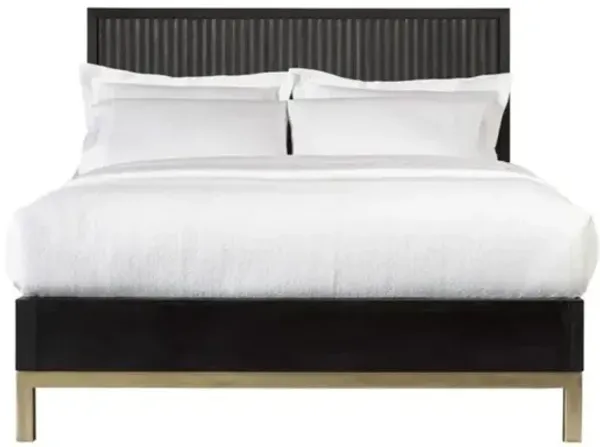 Kentfield Platform Bed in Black Drifted Oak, Queen