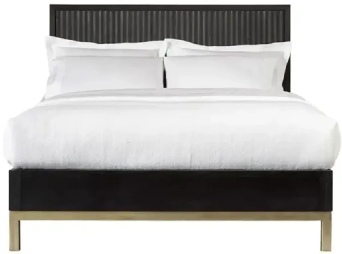 Kentfield Platform Bed in Black Drifted Oak, Full
