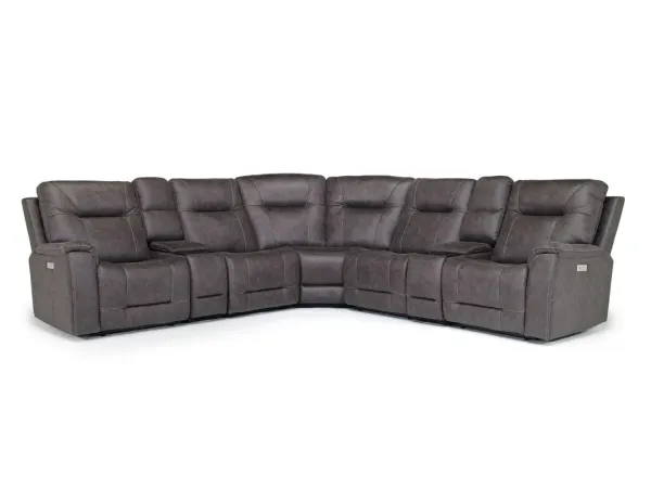 Kingston 7 Piece Sectional w/ USB in Steel Gray