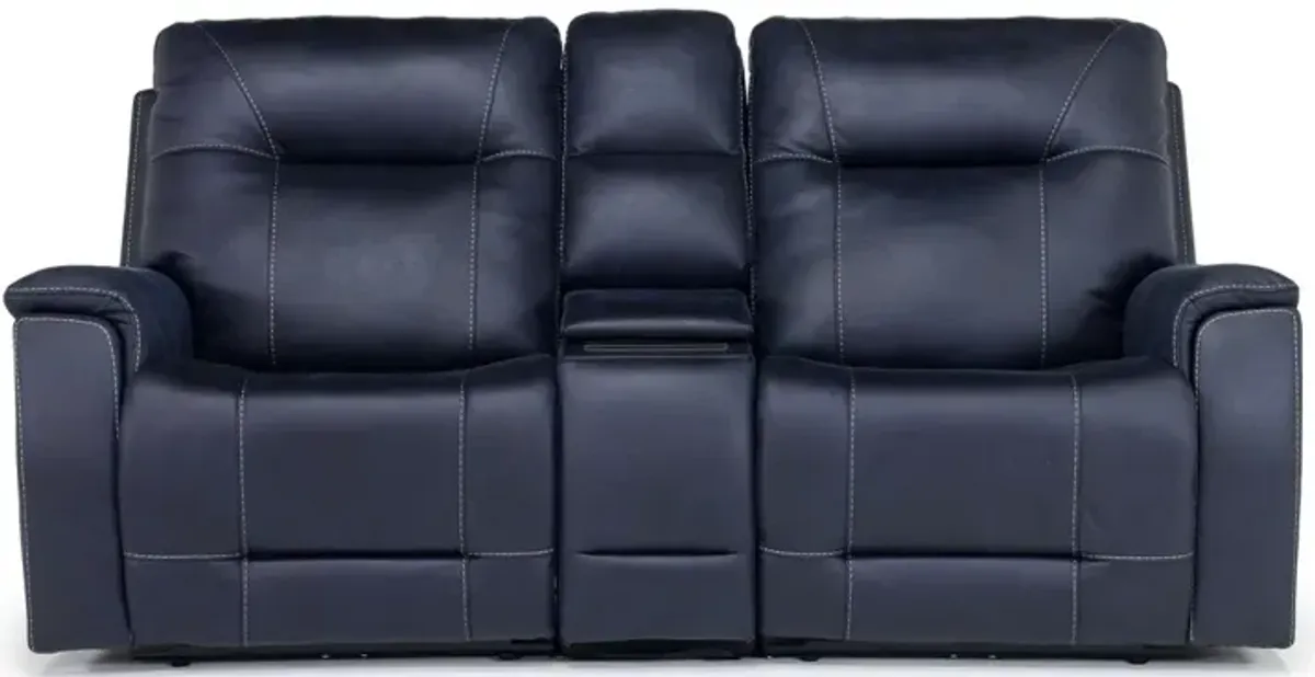 Kingston 3 Power Theater Console Loveseat in Canyon Ocean
