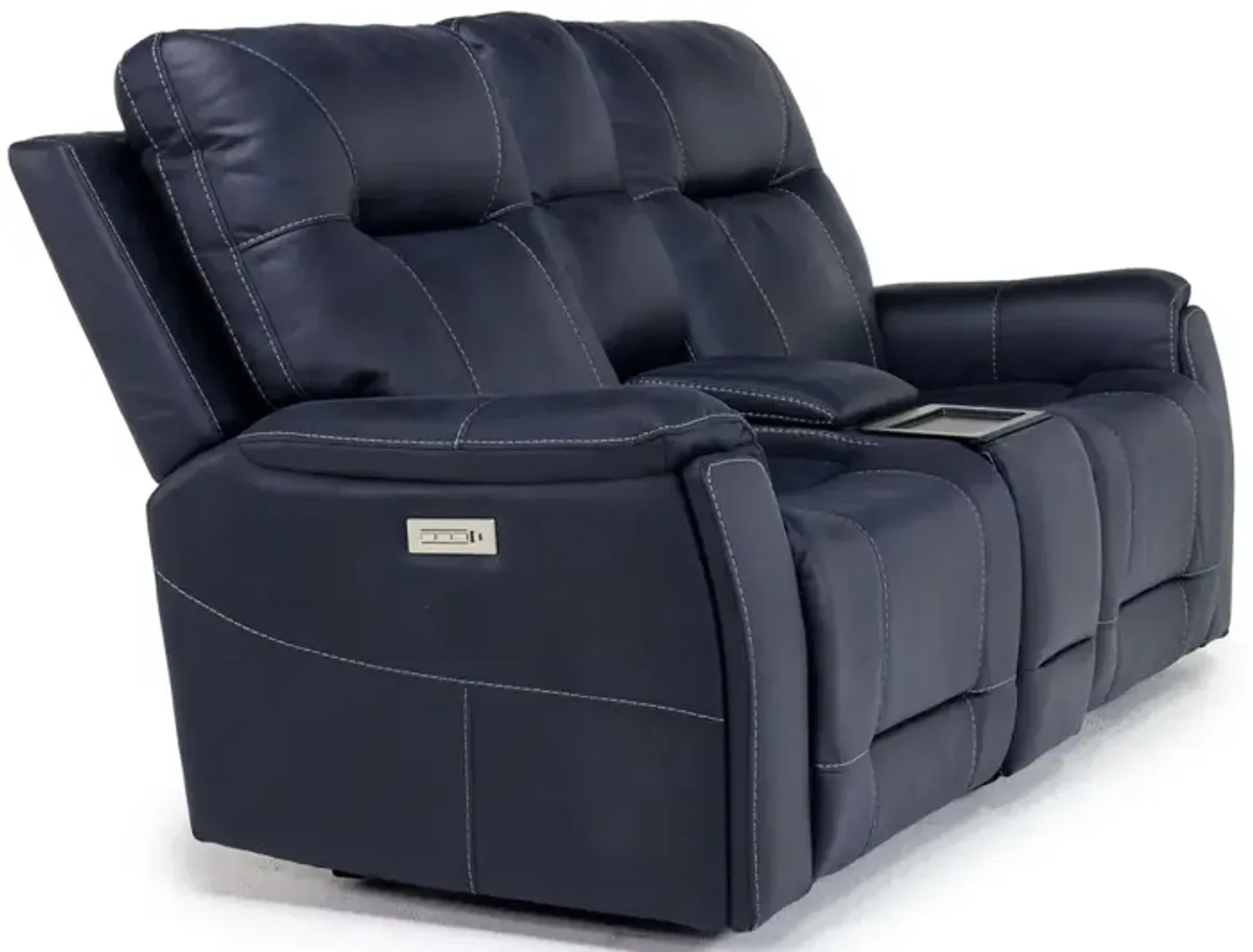 Kingston 3 Power Theater Console Loveseat in Canyon Ocean