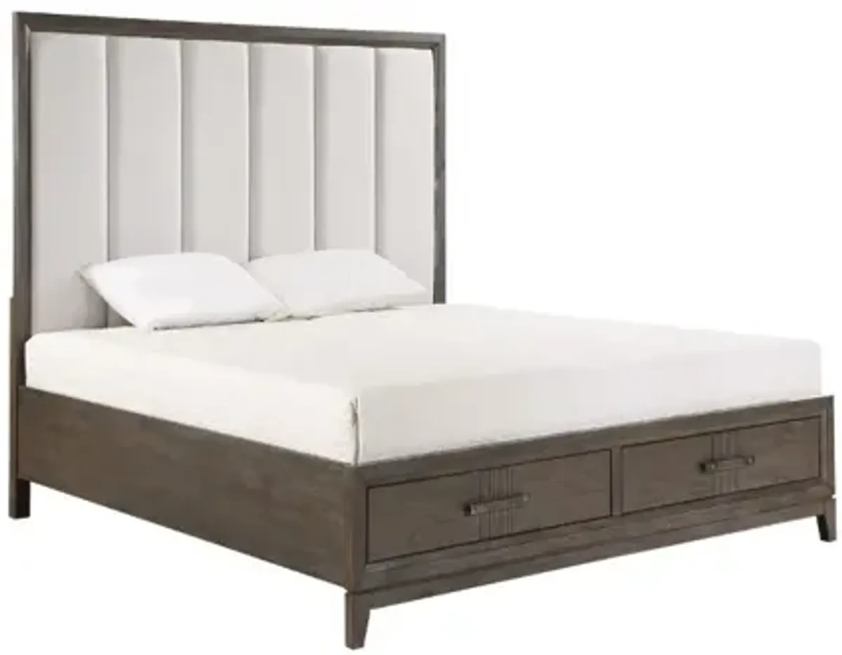 Landon Upholstered Panel Bed in Walnut, CA King