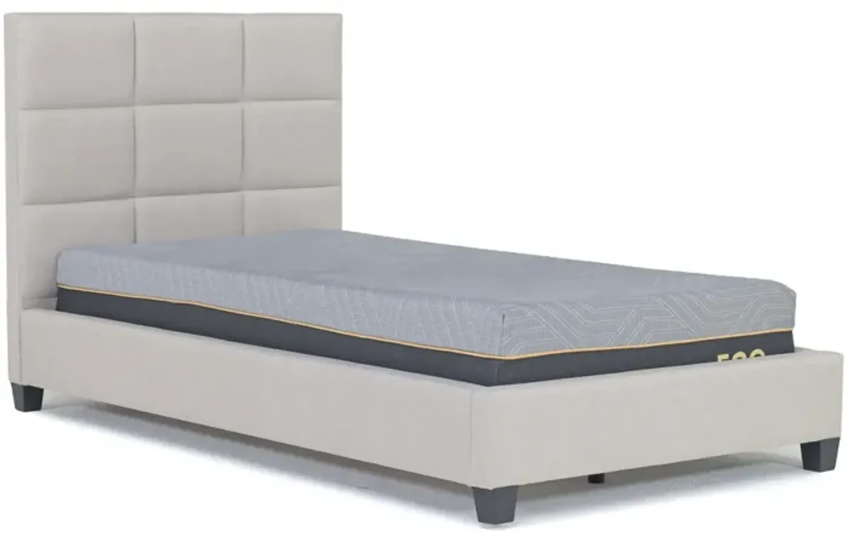 Loft 9 Upholstered Panel Bed in Sand, Twin