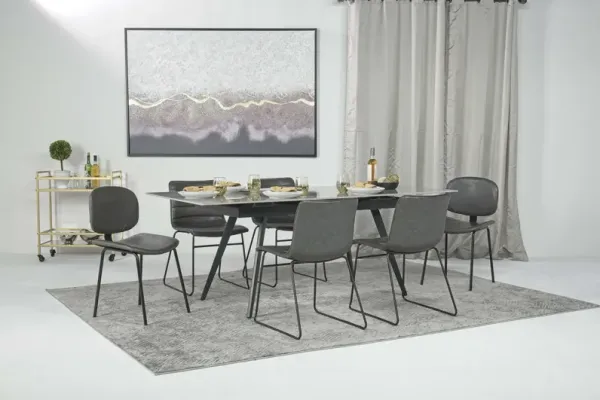 Lucia Dining Table & 6 Chairs in Piedra