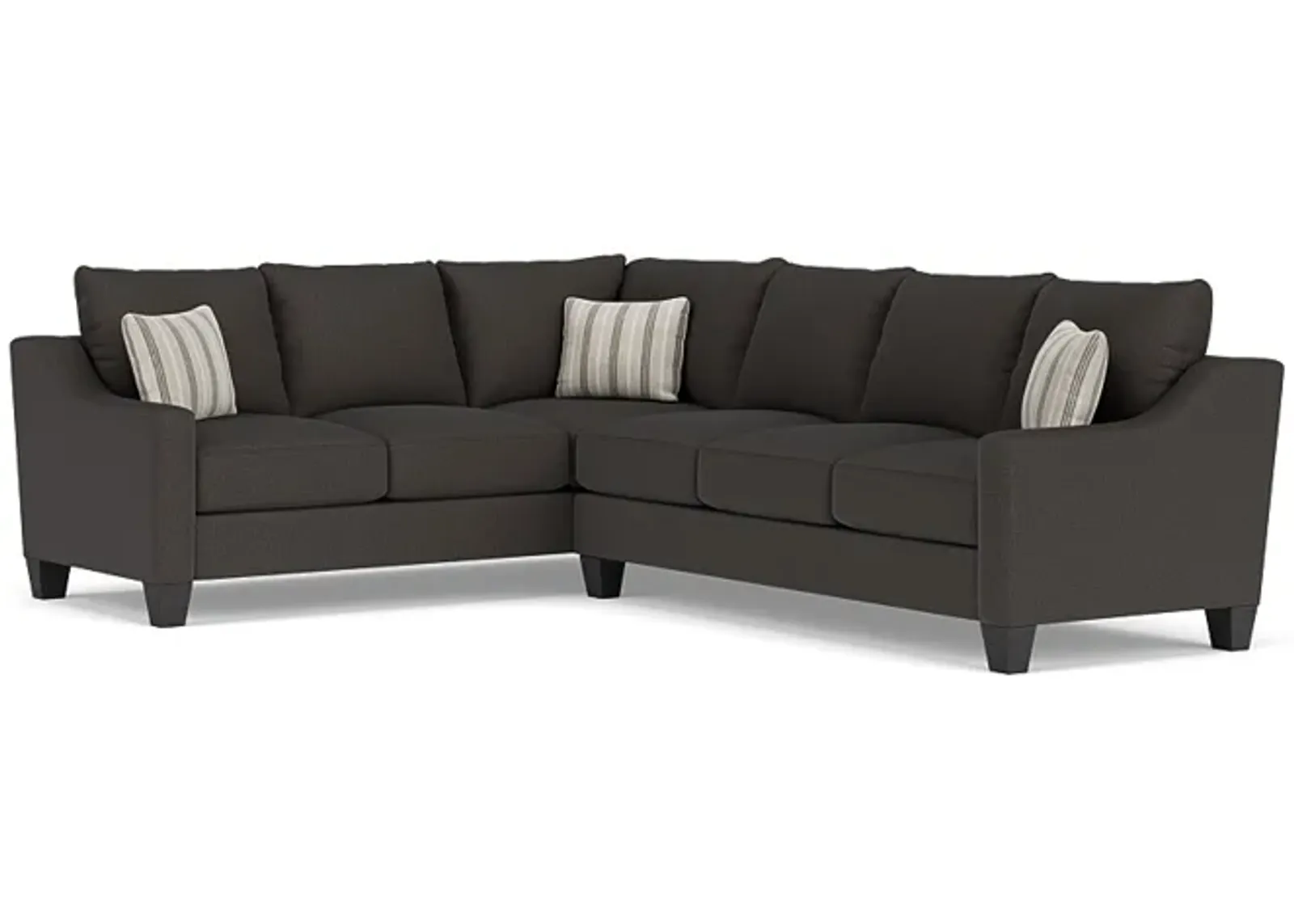 Lucy Tux Sofa Sectional in Splash Charcoal, Right Facing