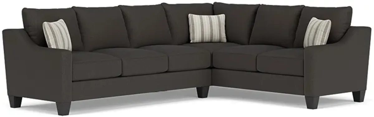 Lucy Tux Sofa Sectional in Splash Charcoal, Left Facing