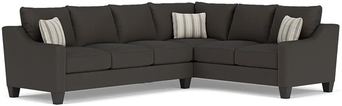Lucy Tux Sofa Sectional in Splash Charcoal, Left Facing