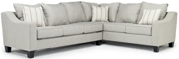 Lucy Tux Queen Sleeper Sectional w/ Mattress in Splash Linen, Left Facing