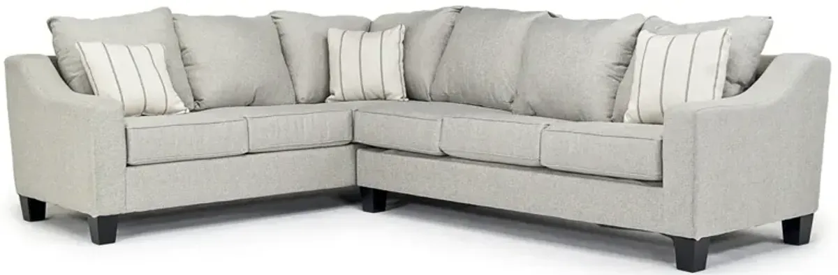 Lucy Tux Queen Sleeper Sectional w/ Mattress in Splash Linen, Right Facing
