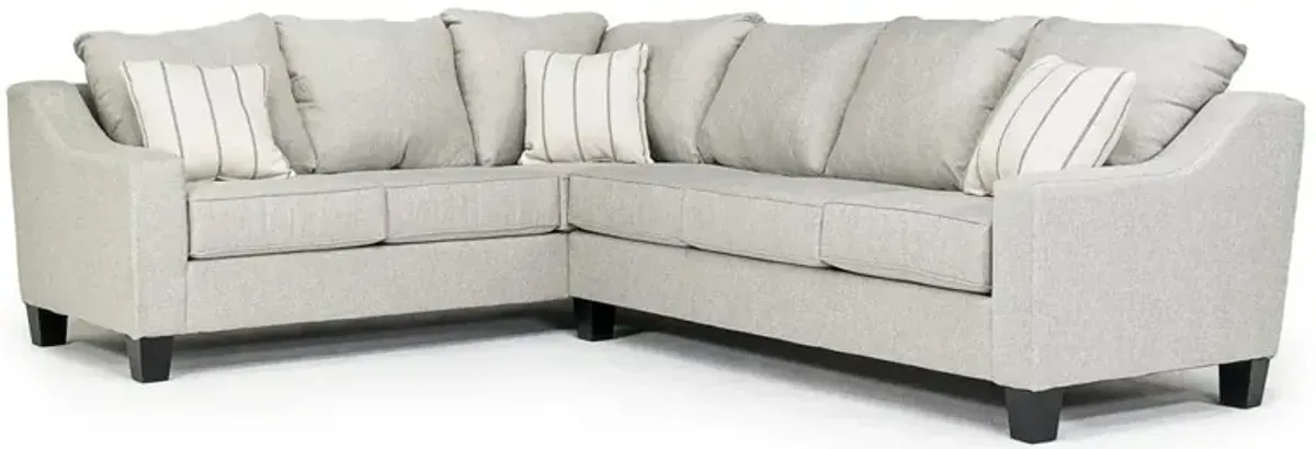 Lucy Tux Sofa Sectional in Splash Linen, Right Facing